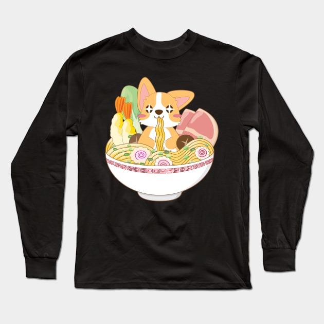 Cute Corgi Long Sleeve T-Shirt by KuroNeko